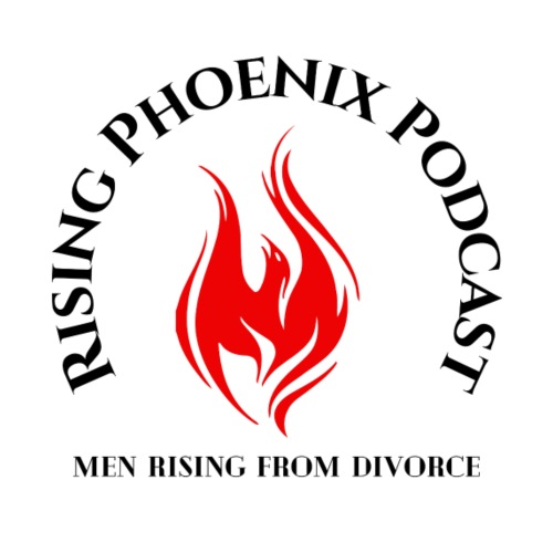 Front (Rising Phoenix-Black) _ Back (Red Phoenix) - Men's Premium T-Shirt