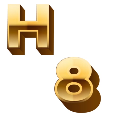 H 8 Letter & Number logo design - Men's Premium T-Shirt