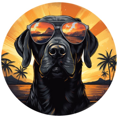 Cool Black Labrador Retriever Sunglasses front - Men's Premium T-Shirt
