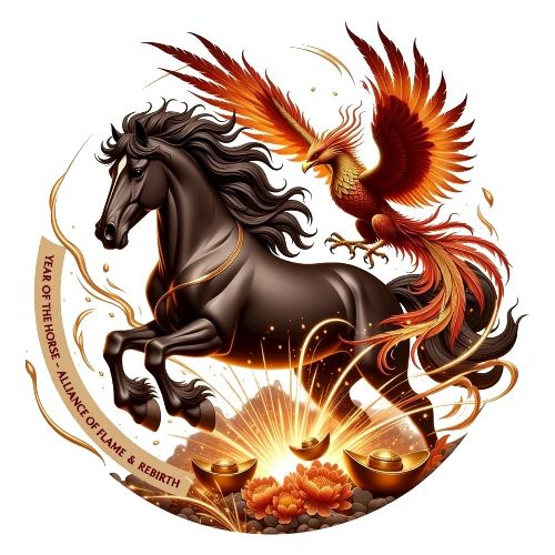 Year of the Horse Phoenix T Shirt, Lunar NY Gift - Men's Premium T-Shirt