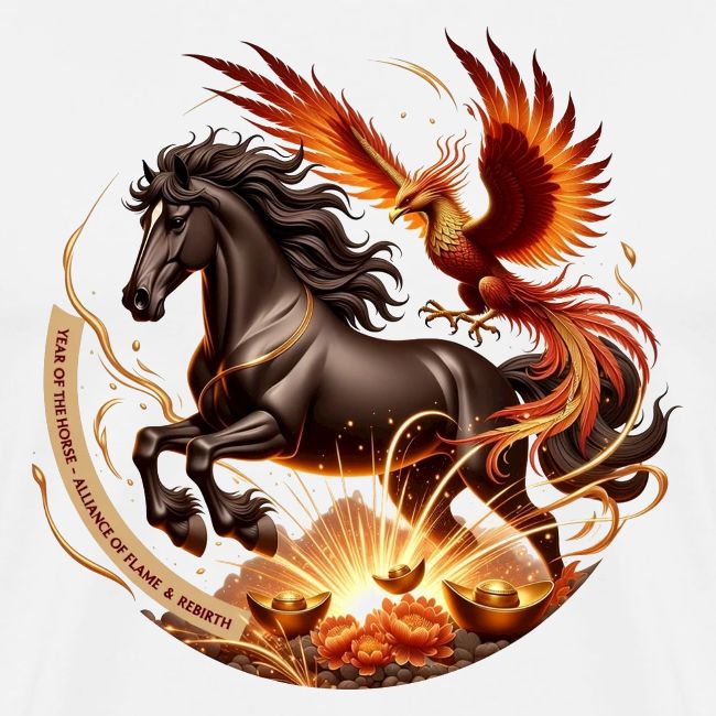 Year of the Horse Phoenix T Shirt, Lunar NY Gift