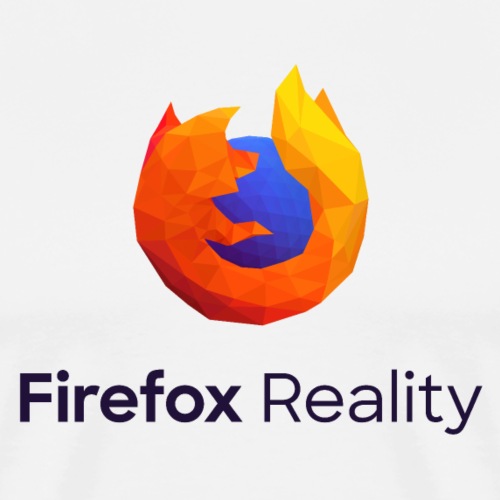 Firefox Reality - Transparent, Vertical, Dark Text - Men's Premium T-Shirt