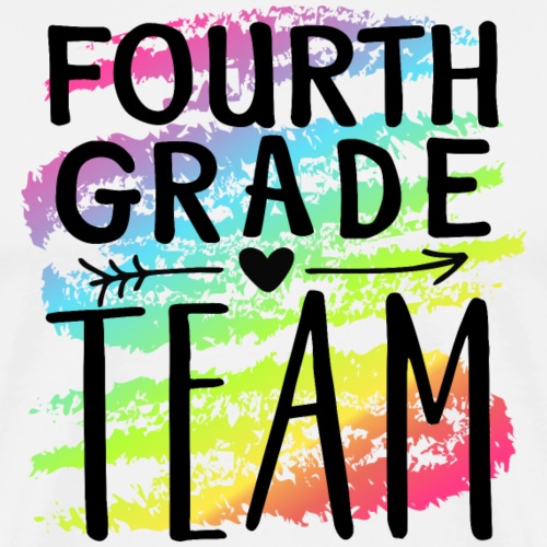 Fourth Grade Team Crayon Splash Teacher T-Shirts - Men's Premium T-Shirt