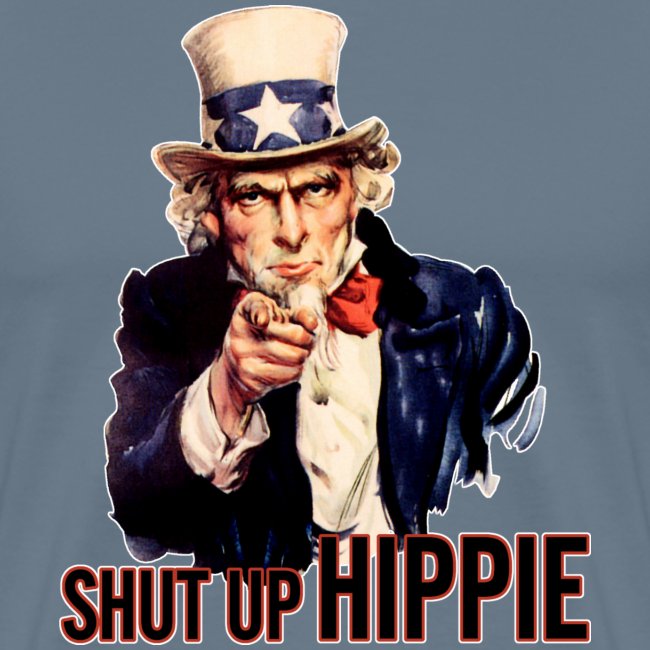 SHUT UP HIPPIE WHITE OUTL