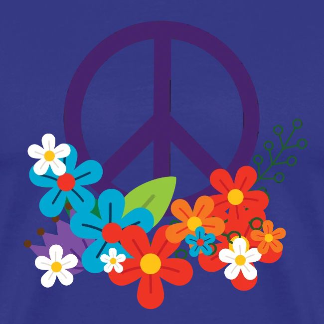 Hippie Peace Design With Flowers