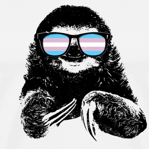 Pride Sloth Transgender Flag Sunglasses - Men's Premium T-Shirt