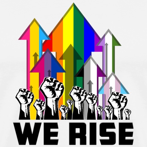 We Rise LGBTQIA Pride Flags - Men's Premium T-Shirt