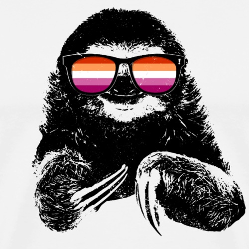 Pride Sloth Lesbian Flag Sunglasses - Men's Premium T-Shirt