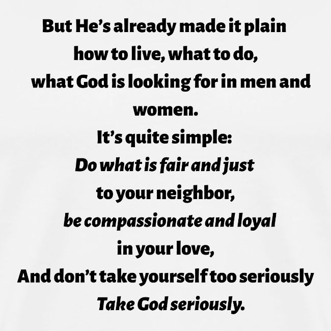 Black Micah 6:8 message