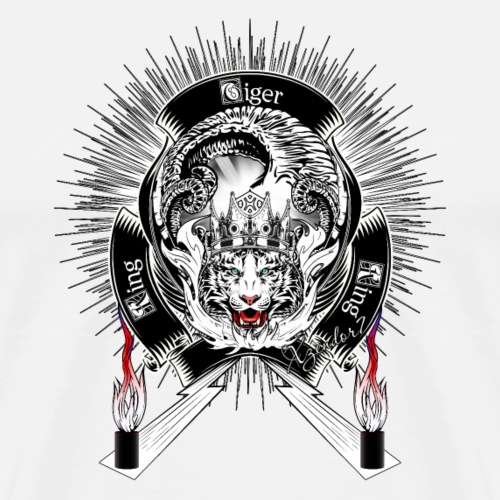 White Tiger King by Xzendor7 - Men's Premium T-Shirt