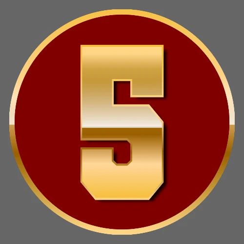 Number 5 in Gold Varsity Font - Men's Premium T-Shirt