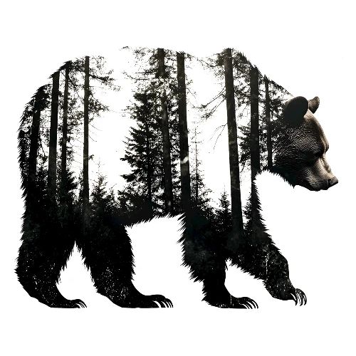 Evergreen Bear Silhouette - Men's Premium T-Shirt