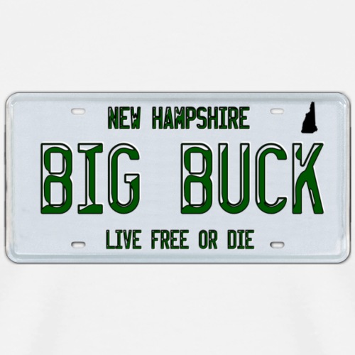 Big Buck NH License Plate Camo - Men's Premium T-Shirt