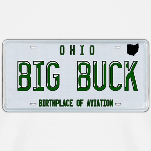 Ohio License Plate Big Buck Camo - Men's Premium T-Shirt