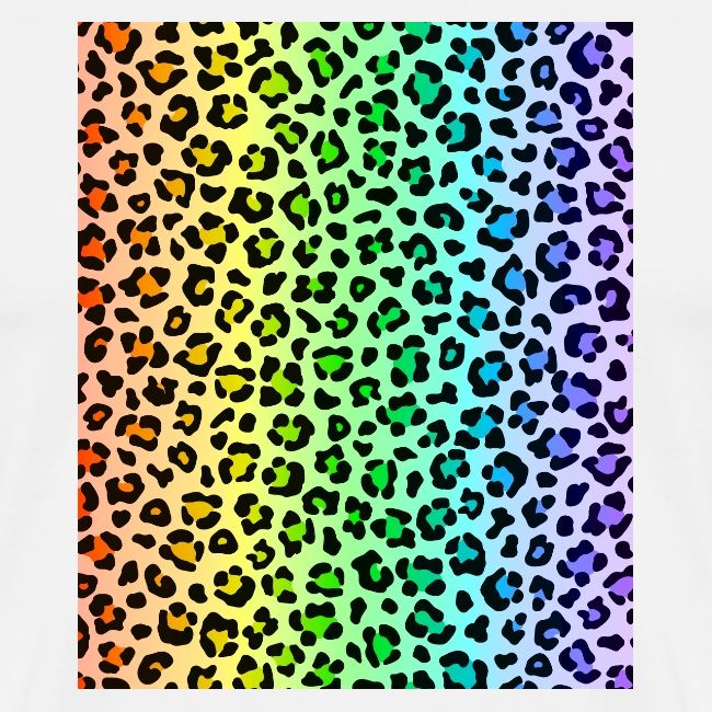 Rainbow color leopard pattern