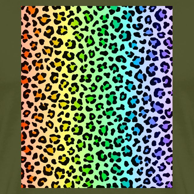 Rainbow color leopard pattern