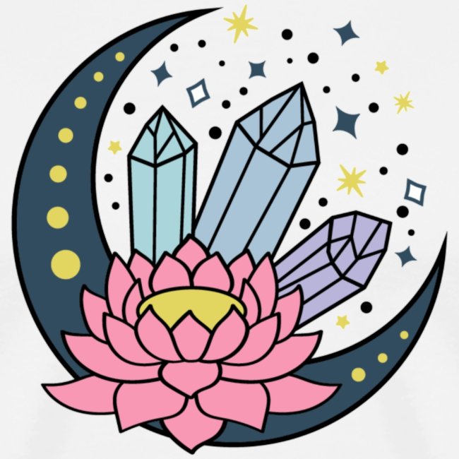 Half A Moon, Healing Crystals Lotus Flower