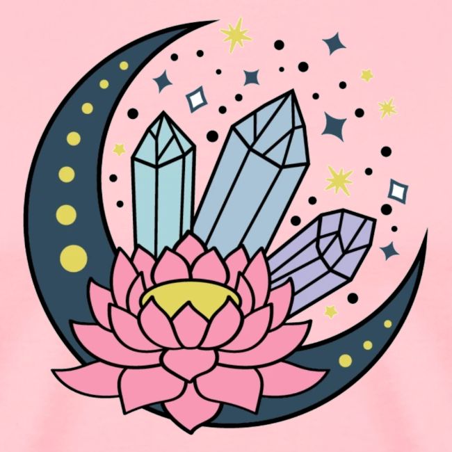Half A Moon, Healing Crystals Lotus Flower