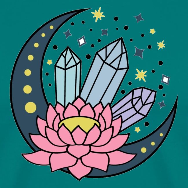 Half A Moon, Healing Crystals Lotus Flower