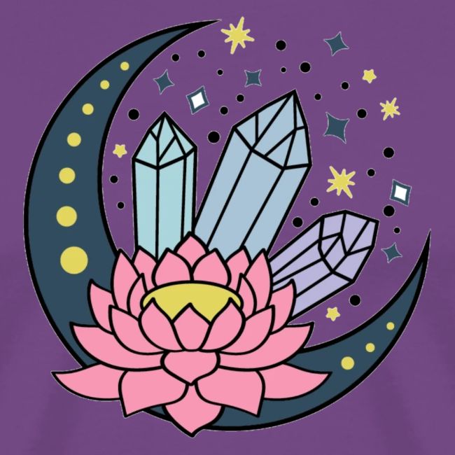 Half A Moon, Healing Crystals Lotus Flower