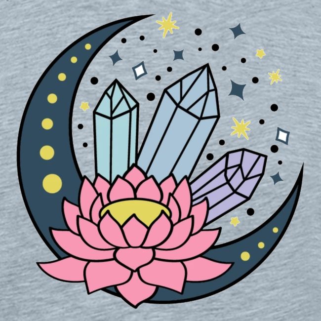 Half A Moon, Healing Crystals Lotus Flower