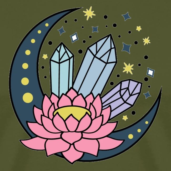 Half A Moon, Healing Crystals Lotus Flower
