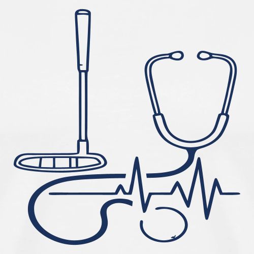 Golf Heartbeat EKG - Medical Pro Gift Tee - Men's Premium T-Shirt