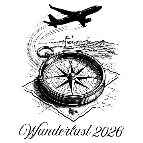 Wanderlust 2026 T-Shirt | Minimalist Travel Plane - Men's Premium T-Shirt