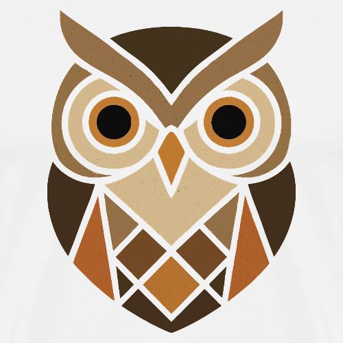 Geometric Owl Design Tee - Men's Premium T-Shirt