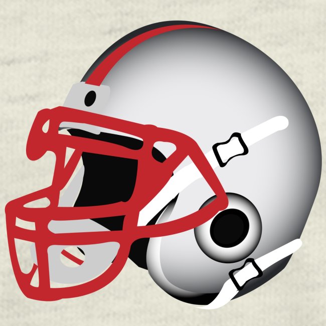 Custom Football Helmet Red on White