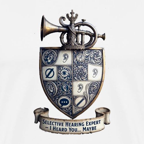 Selective Hearing Expert Crest T Shirt - Men's Premium T-Shirt
