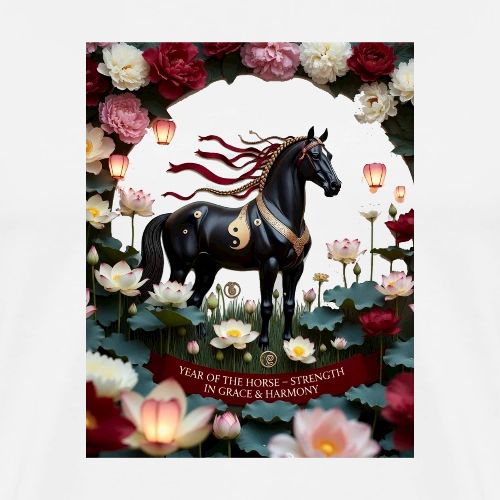 Year of the Horse Harmony T Shirt, Lunar New Year - Men's Premium T-Shirt