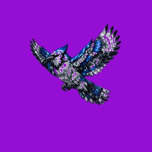 Silver Blue Jay in Flight - Men's Premium T-Shirt