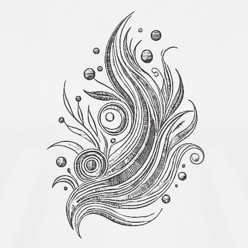 Abstract Swirling Flame Embroidery Art - Men's Premium T-Shirt