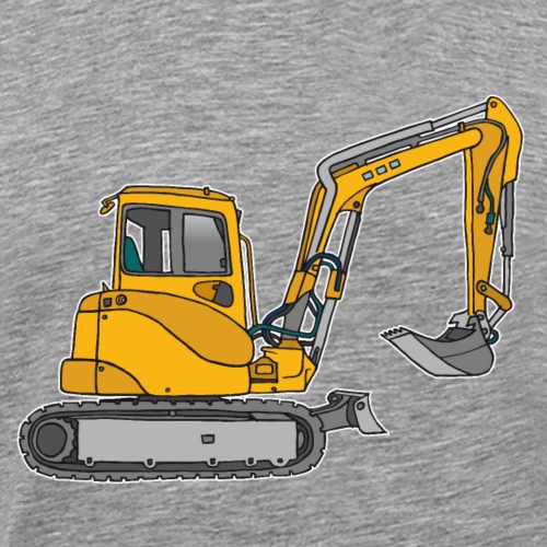 Yellow digger, excavators - Men's Premium T-Shirt