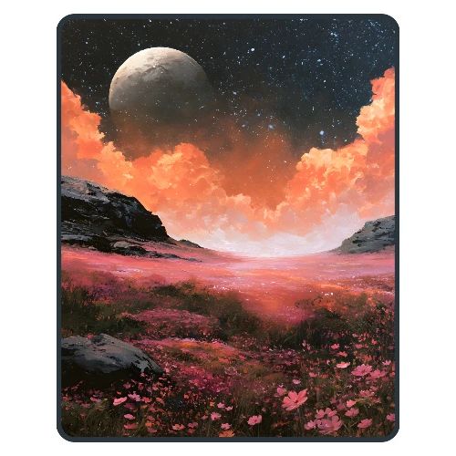 Moonlit Fantasy Flower Landscape - Men's Premium T-Shirt