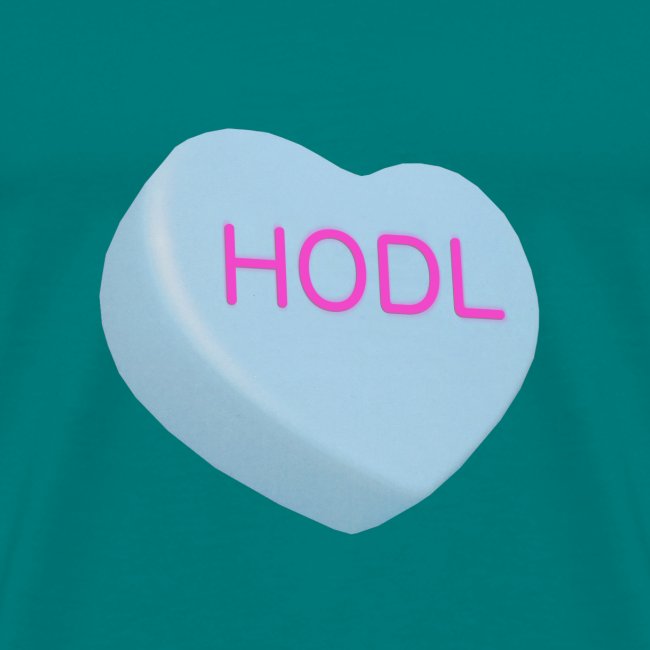 HODL - Hold on For Dear Life - Candy Heart - blue