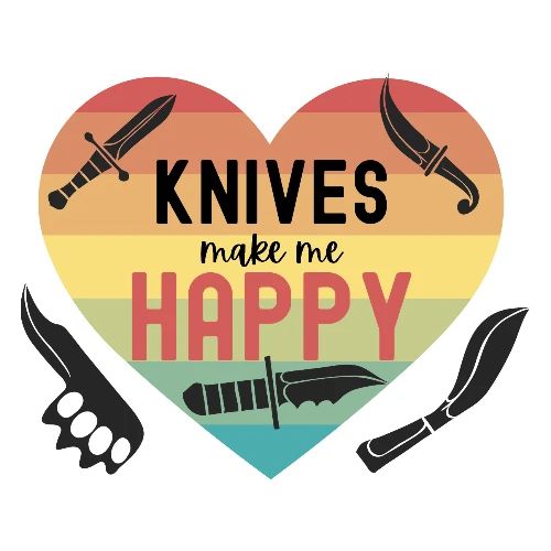KNIVES Make Me Happy with 3 Knives inside a Heart - Men's Premium T-Shirt