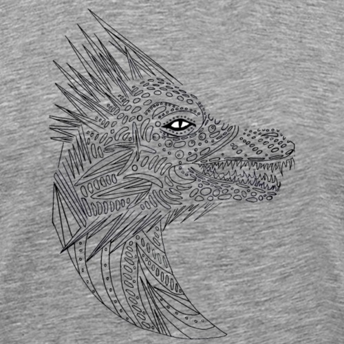 black art deco dragon head - Men's Premium T-Shirt