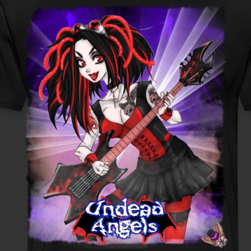 Undead Angels: Vampire Guitarist Crimson Classic - Men's Premium T-Shirt