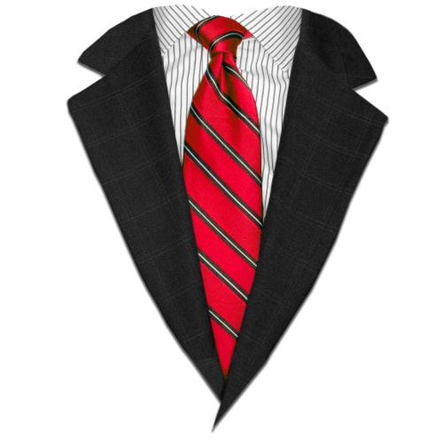 Red Blue Suit Up Realistic Suit Tie Casual Graphic - Men's Premium T-Shirt