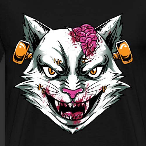 Horror Mashups: Zombie Stein Cat T-Shirt - Men's Premium T-Shirt