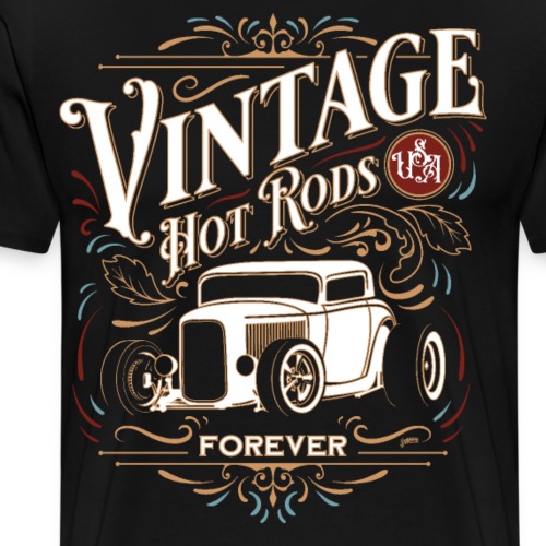 Vintage Hot Rods USA Forever Classic Car Nostalgia - Men's Premium T-Shirt
