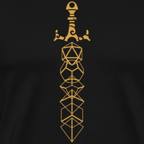 Gold Polyhedral Dice Sword - Men's Premium T-Shirt