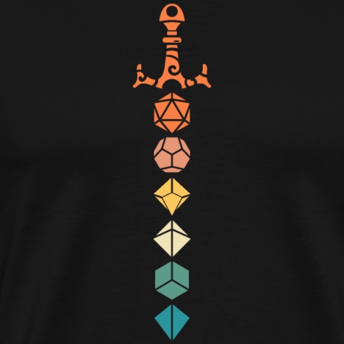 Retro Polyhedral Dice Sword - Men's Premium T-Shirt