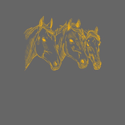 Hand drawn horses heads, illustration, rider - Men's Premium T-Shirt