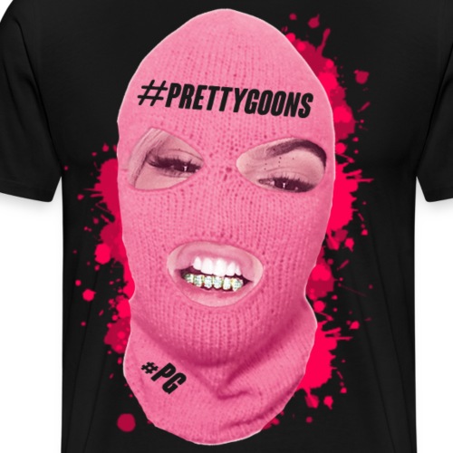 BIG Mask Pink splatter - Pretty Goons - Men's Premium T-Shirt