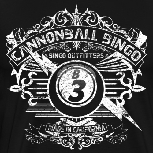 Vintage Cannonball Bingo Crest White - Men's Premium T-Shirt