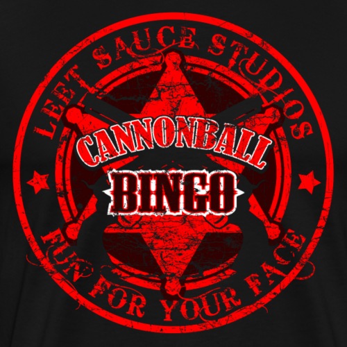 Vintage Cannonball Bingo Badge All Red - Men's Premium T-Shirt