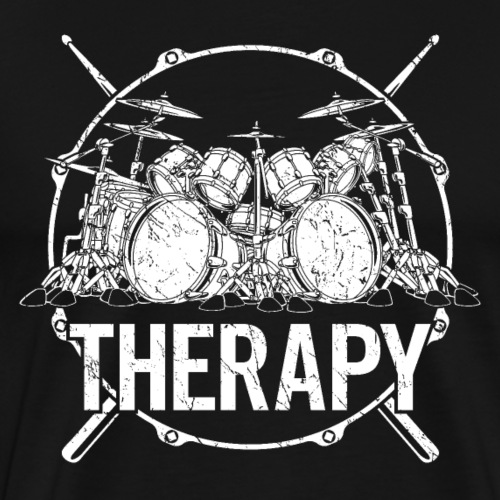 Drummers Therapy Drum Set and Crossed Drum Sticks